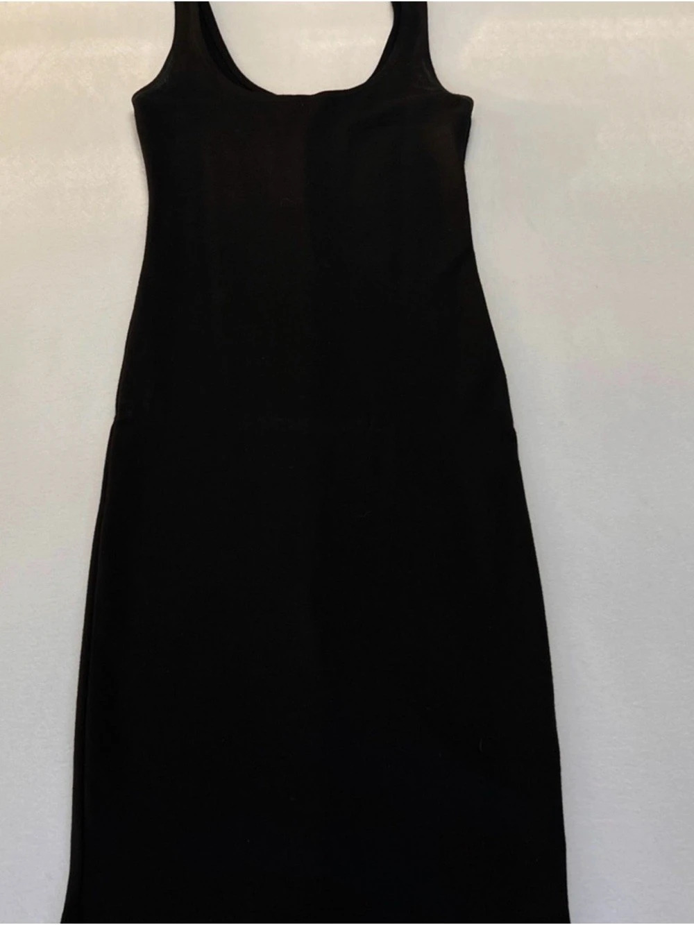 Minimalist Black stretch Midi Dress
